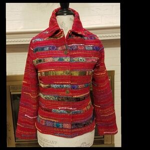 COLDWATER CREEK Stunning Red Jacket Petite Small